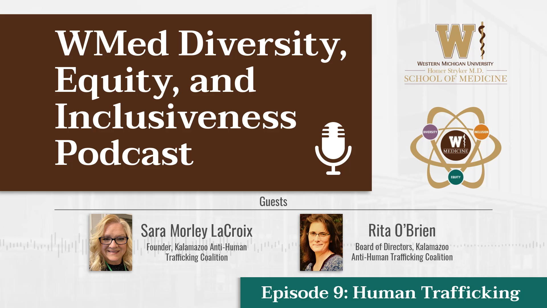 WMed Diversity, Equity and Inclusiveness Podcast: Human Trafficking Banner